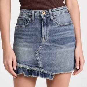 NSF Blue Denim Skirt with Ruffle Detail. 
Size 26.